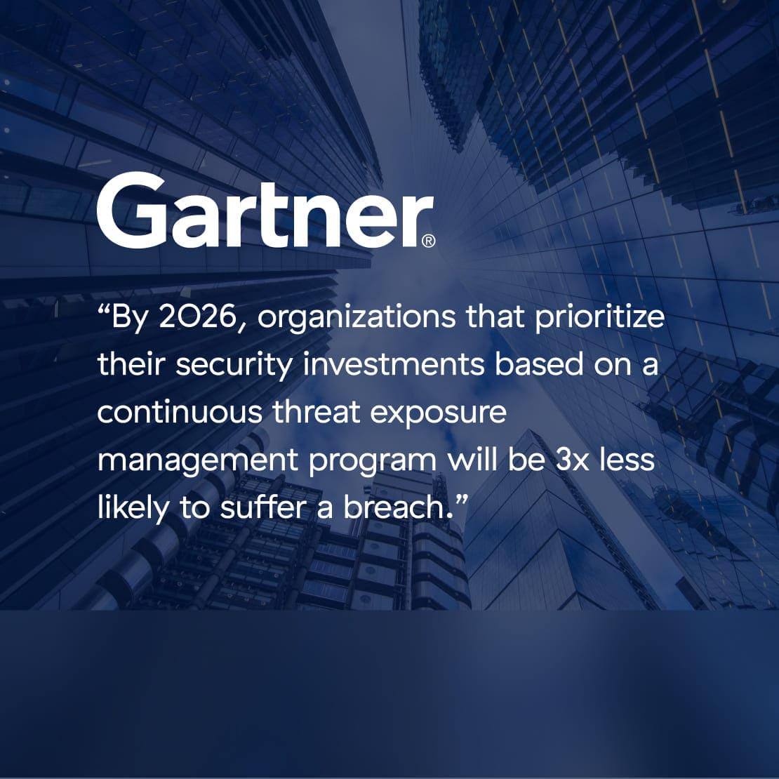 Image illustrating Gartner's 2023 recommendation for organizations to adopt CTEM programs for improved security and risk management.
