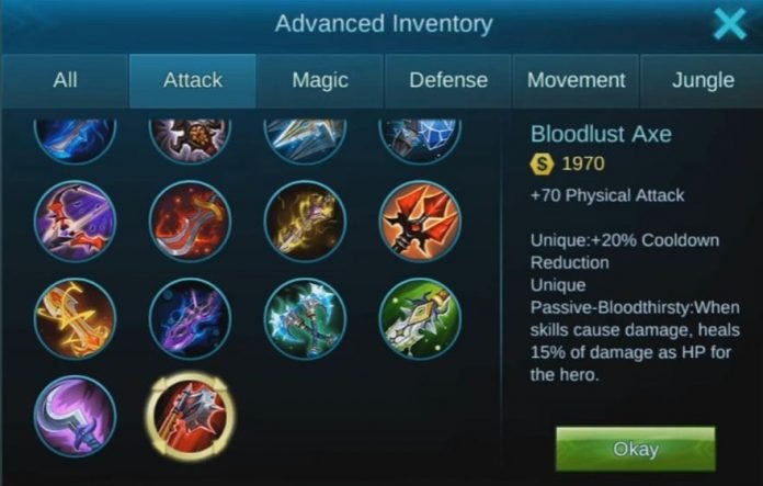 Mobile Legends Item List and Types