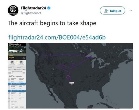 Photos of Boeing Draws a Huge Airplane in the Sky over USA (3)