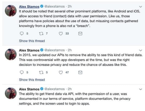 Alex Stamos Tweet regarding the situation of leaked personal information