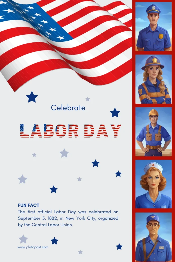 Labor Day Celebration with workers illustration